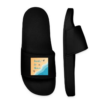 Plage pastel et vagues azur - Claquettes Homme - noir - Devant