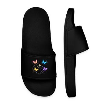 Butterflies - Men’s Pool Sliders - black - Front