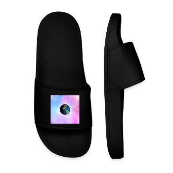 Globe terrestre dans une nébuleuse pastel - Claquettes Homme - noir - Devant