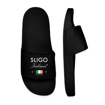 Sligo Ireland Coordinates Travel Souvenir - Men’s Pool Sliders - black - Front