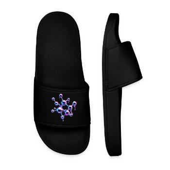 Liquid Metal Molecule Art - Men’s Pool Sliders - black - Front