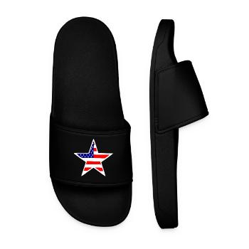 Flaggenstern Stars Stripes Amerika - Männer Badelatschen - Schwarz - Vorne