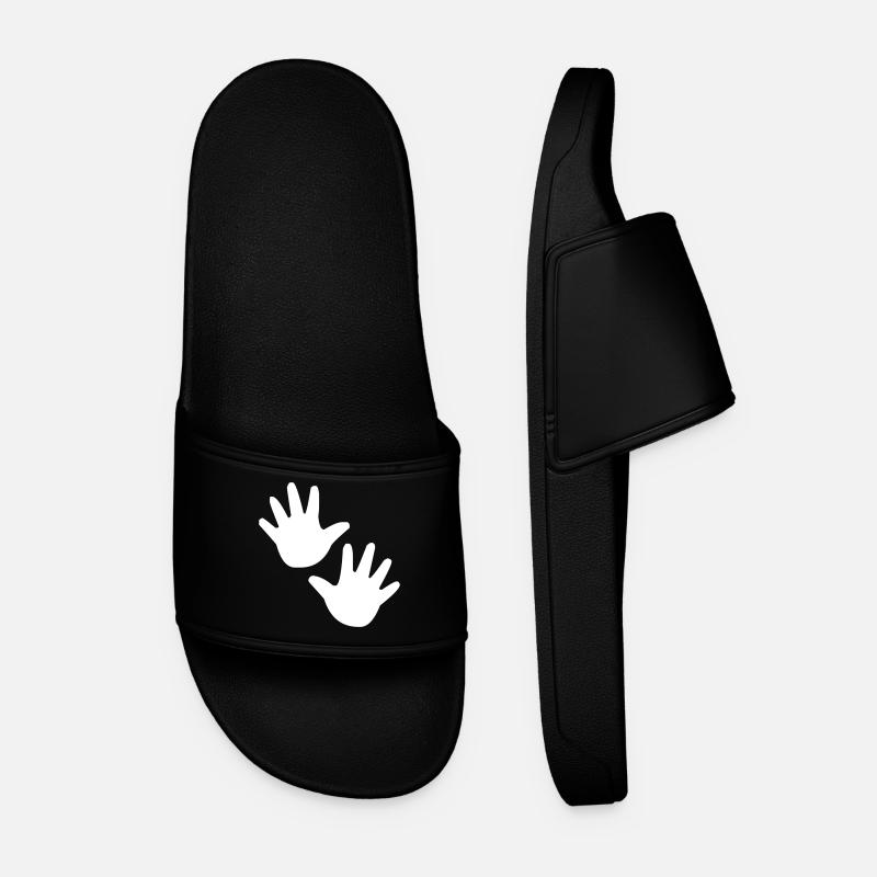 Hand Hands Child Children - Men’s Pool Sliders - black