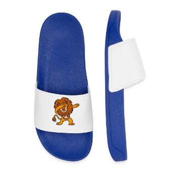 Dab dabbing lion Pays-Bas Orange Championnat d’Europe de football - Claquettes Homme - bleu roi - Devant