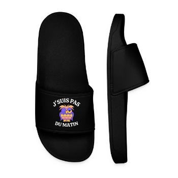 pas du matin, grincheux le matin - Claquettes Homme - noir - Devant