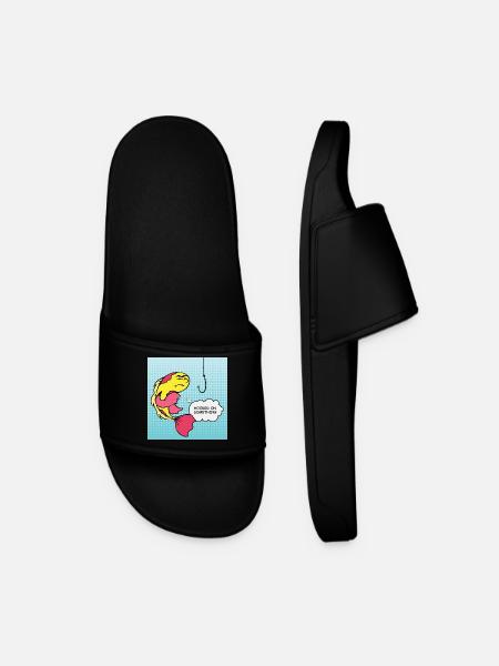 Pop Art Vis Gekroken Humor - Mannen slippers - zwart