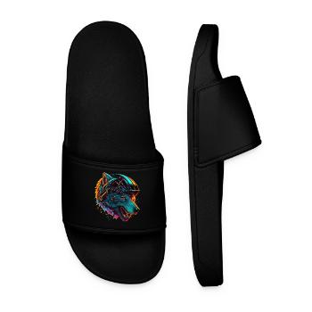 Loup Neon Casque Futuriste - Claquettes Homme - noir - Devant