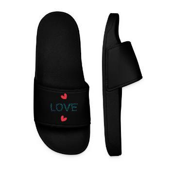 LIEBE. ICH HABE GERADE GEHEIRATET. Junggesellinnenabschied. HEILIGER VALENTINSTAG. PAAR. - Männer Badelatschen - Schwarz - Vorne