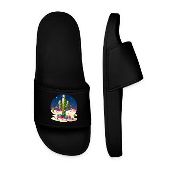 Noël du désert - cactus, arbre de Noël et - Claquettes Homme - noir - Devant