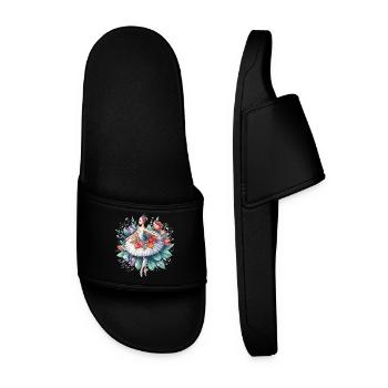 Ballet dancer with tutu - Men’s Pool Sliders - black - Front