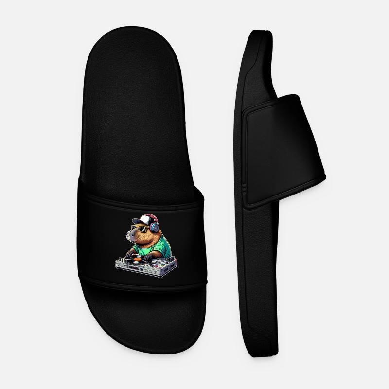 Capybara Dj - Men’s Pool Sliders - black
