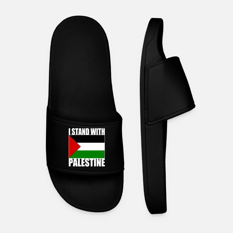 I stand with palestine - Men’s Pool Sliders - black