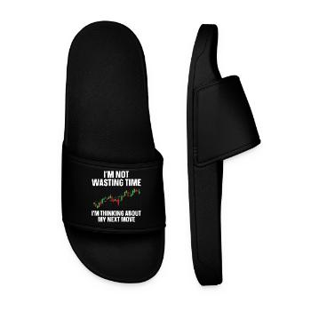 Best Stock Trading Art Trader Stock Market - Men’s Pool Sliders - black - Front