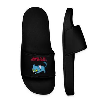 Chat manga détendu - Claquettes Homme - noir - Devant