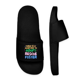 ADOPT DON'T SHOP - Men’s Pool Sliders - black - Front