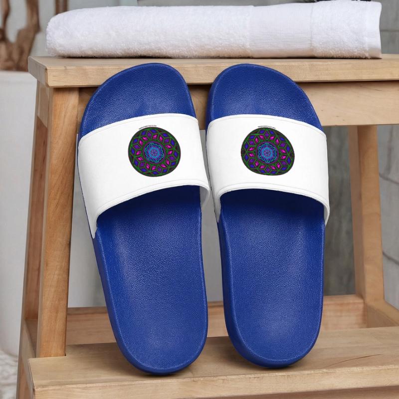 Fractal Evolution Experience Kaleidoscope Mandala Men’s Pool Sliders