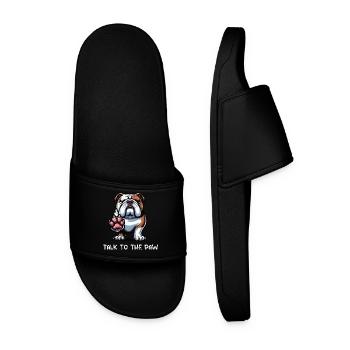 Talk to the Paw English Bulldog Bully Owner - Men’s Pool Sliders - black - Front