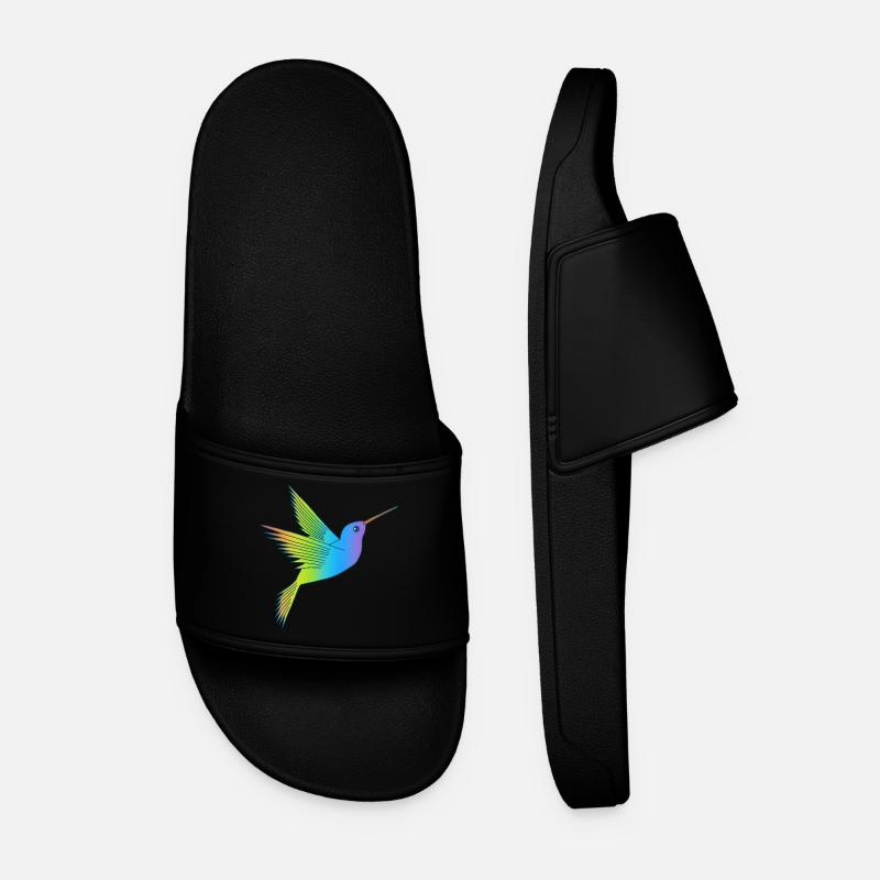 Rainbow bird - Men’s Pool Sliders - black