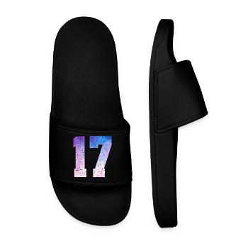Issue 17 – 17th Anniversary Gift - Men’s Pool Sliders - black - Front