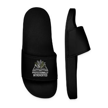 Professionally Introverted - Men’s Pool Sliders - black - Front
