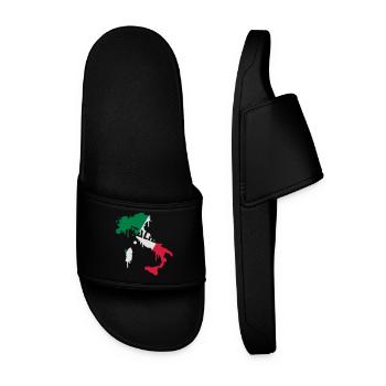 Map of Italy Design - Men’s Pool Sliders - black - Front