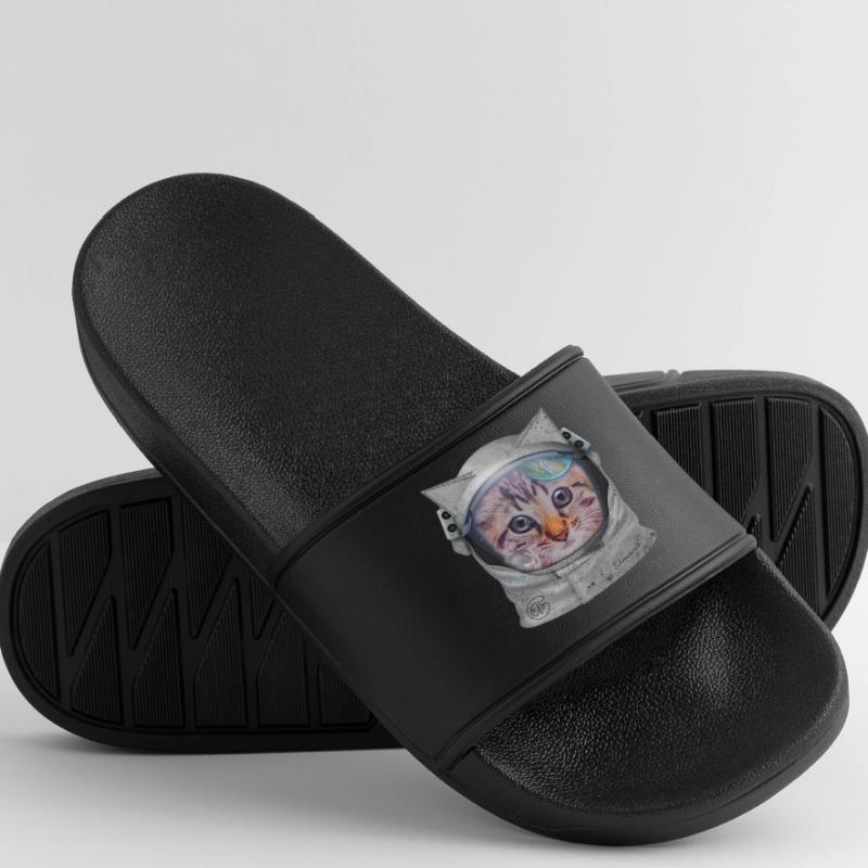 Chat dans l’espace Claquettes Homme