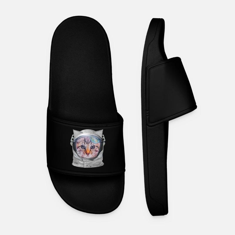 Chat dans l’espace - Claquettes Homme - noir
