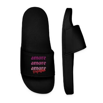 t-shirt love Valentine's Day love Liebe amour amor - Men’s Pool Sliders - black - Front
