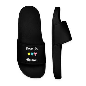FÊTE DES MÈRES. BONNE FÊTE MAMAN. MAMAN. JE T'AIME - Claquettes Homme - noir - Devant