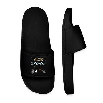 Bienvenue à l’hiver - Claquettes Homme - noir - Devant