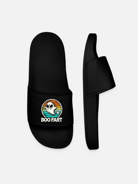 Funny Ghost Farts – Halloween Fun - Men’s Pool Sliders - black
