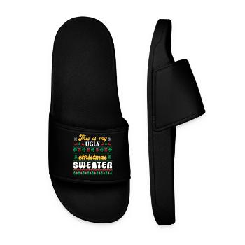 This is my Ugly Christmas Sweater - Men’s Pool Sliders - black - Front