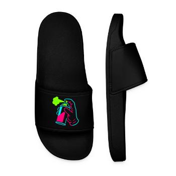 Graffiti tin in pop art style - Men’s Pool Sliders - black - Front