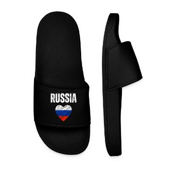 J’adore la Russie, drapeau russe - Claquettes Homme - noir - Devant
