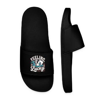 Gambling Poker - Lucky Day Poker - Men’s Pool Sliders - black - Front