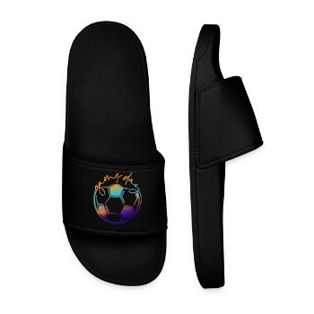 Game Day | Soccer Player - Men’s Pool Sliders - black - Front