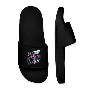 SkiTrip 2026 Retro Neon - Men’s Pool Sliders - black - Front