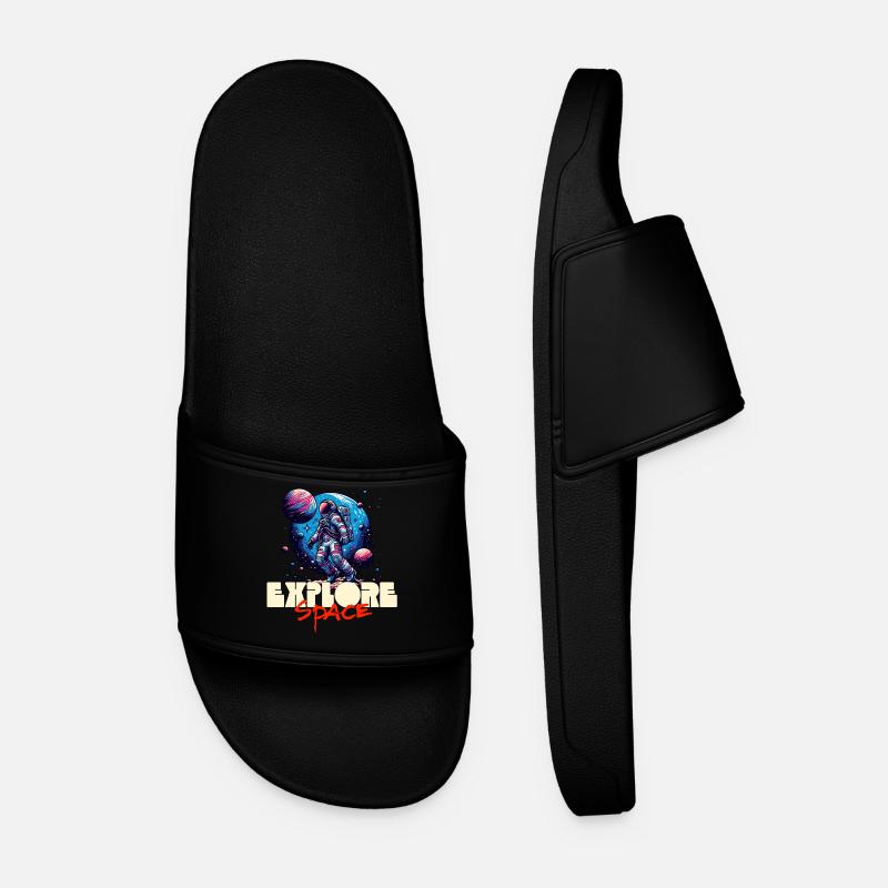 Explore Space Astronaut - Men’s Pool Sliders - black