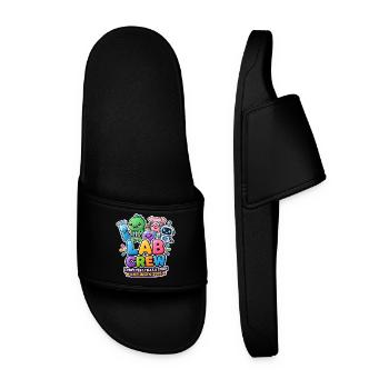 Lab Crew 2026: Comic Strip Lab Team - Men’s Pool Sliders - black - Front