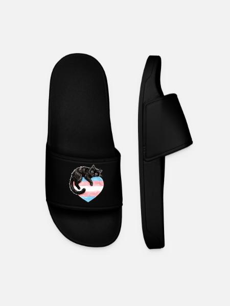 Pride Month LGBTQ - Protect Trans Kids - Men’s Pool Sliders - black