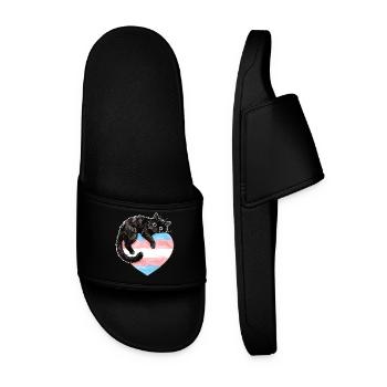 Pride Month LGBTQ - Protect Trans Kids - Men’s Pool Sliders - black - Front