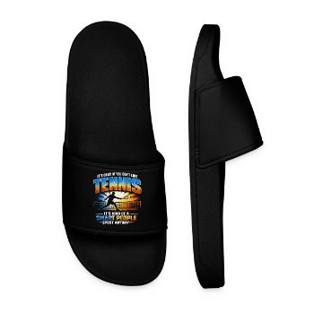 Humour Tennis Sport Intelligent | Cadeau Joueur Ré - Claquettes Homme - noir - Devant