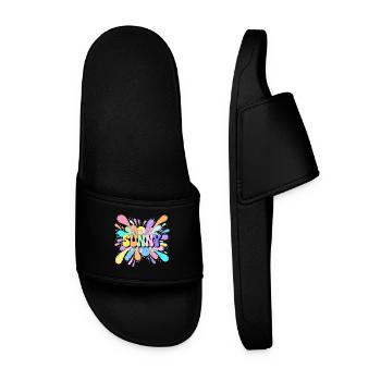Sunny Splash Color Burst - Men’s Pool Sliders - black - Front