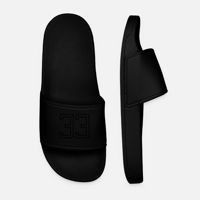 Number 33 (University Style) - Men’s Pool Sliders - black