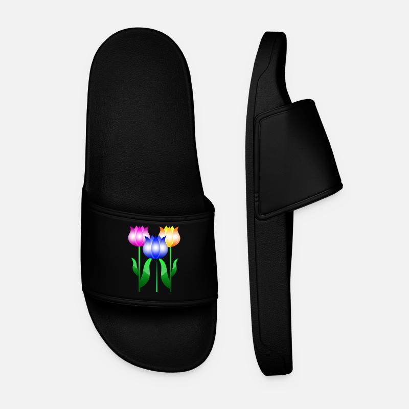 Tulpenblumen - Männer Badelatschen - Schwarz