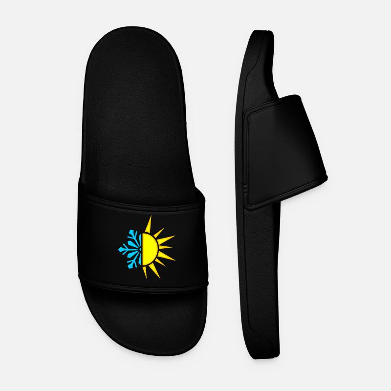 Insulation logo cold heat snow sun - Men’s Pool Sliders - black