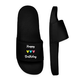HAPPY BIRTHDAY. HAPPY BIRTHDAY. ANNIVERSARY. - Men’s Pool Sliders - black - Front