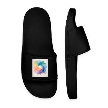 Aquarelle abstraite en forme de spirale - Claquettes Homme - noir - Devant