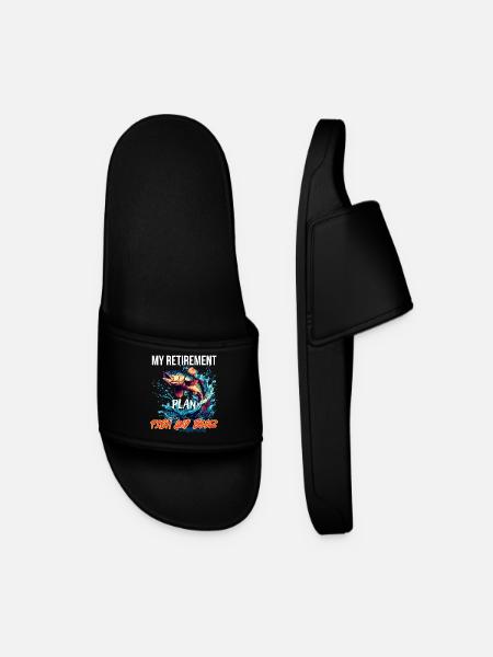 My Retirement Plan: Fish and Beer - Men’s Pool Sliders - black