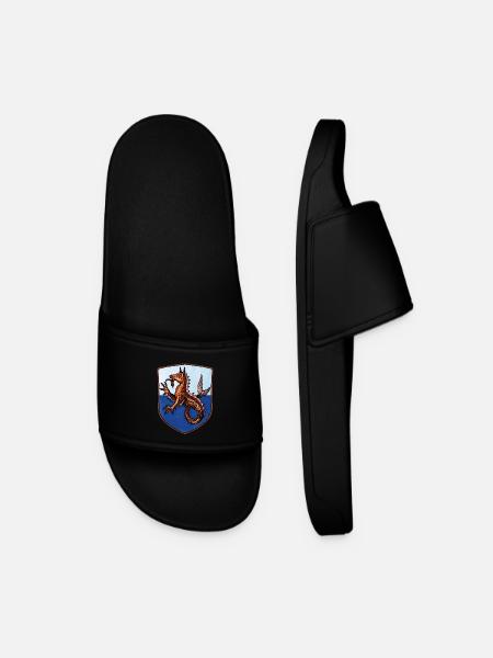 Coat of arms Kelpie Seahorse - Men’s Pool Sliders - black